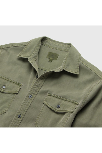 Jeb L/S Two-Pocket Garment-Dyed Shirt - Lichen Green - DUNE + SALT
