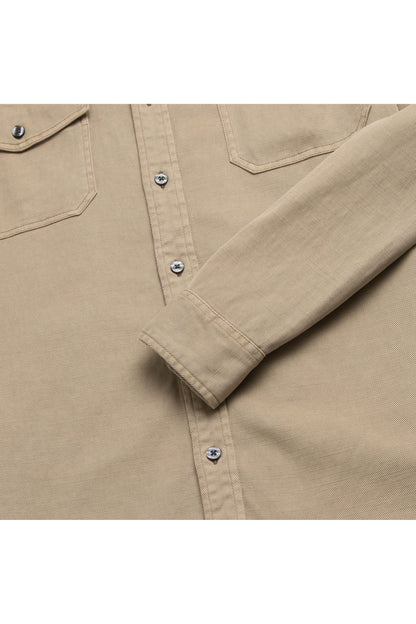 Jeb L/S Two-Pocket Garment-Dyed Shirt - Chinchilla - DUNE + SALT