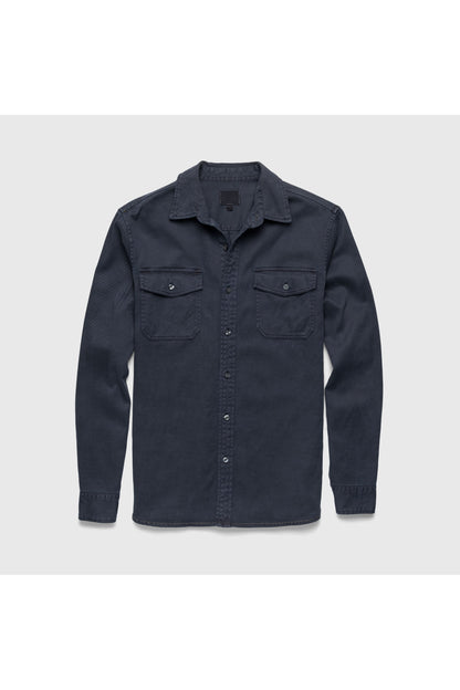 Jeb L/S Two-Pocket Garment-Dyed Shirt - Navy - DUNE + SALT