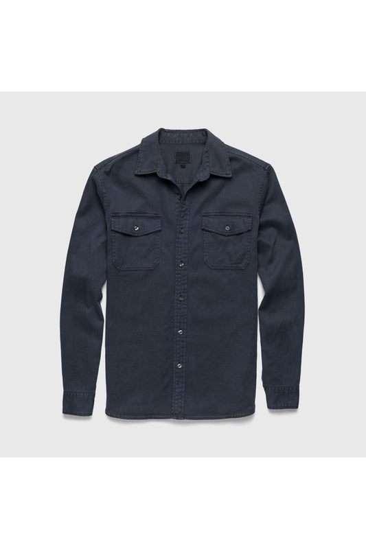 Jeb L/S Two-Pocket Garment-Dyed Shirt - Navy - DUNE + SALT
