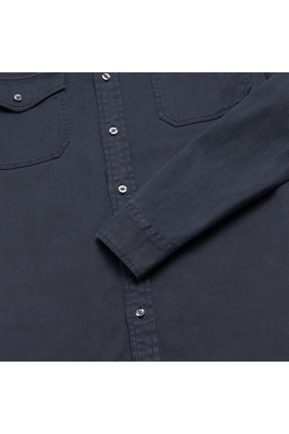 Jeb L/S Two-Pocket Garment-Dyed Shirt - Navy - DUNE + SALT