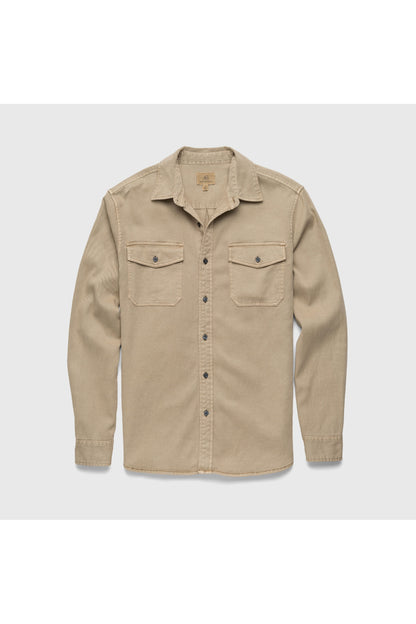 Jeb L/S Two-Pocket Garment-Dyed Shirt - Chinchilla - DUNE + SALT