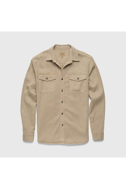 Jeb L/S Two-Pocket Garment-Dyed Shirt - Chinchilla - DUNE + SALT
