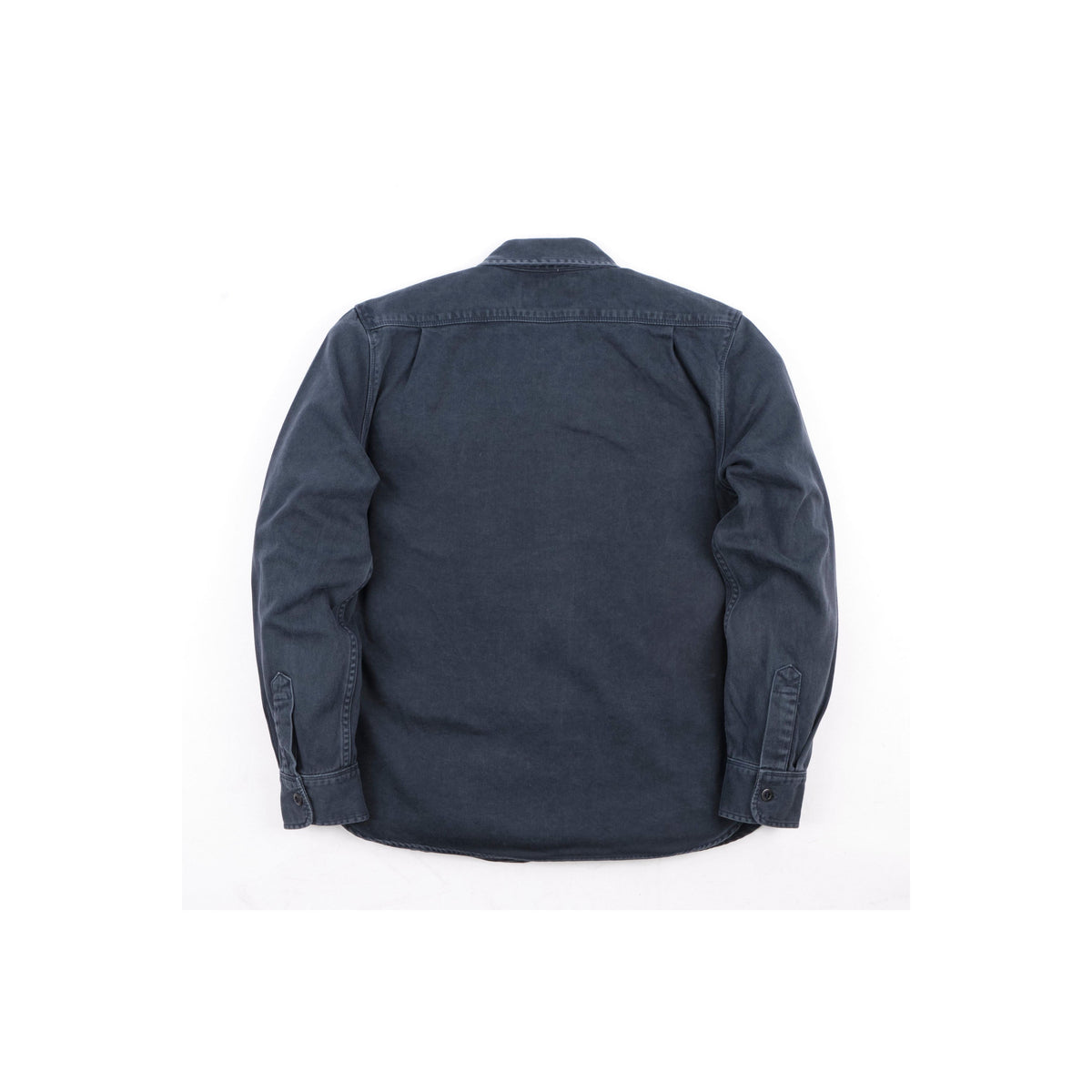 Men's navy utility twill shirt by Freenote Cloth, showcasing a classic fit with button-front and chest pockets.