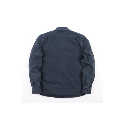 Men's navy utility twill shirt by Freenote Cloth, showcasing a classic fit with button-front and chest pockets.