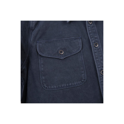 Men's navy utility twill shirt by Freenote Cloth, featuring a classic button-up design and durable fabric.