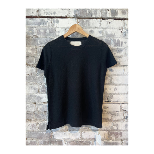 Hemp Seed Stitch SS Crew - Black - DUNE + SALT