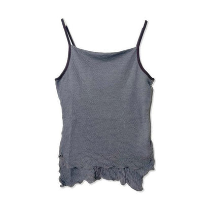 Women's Hi-Soft Double Face Camisole by V::Room in charcoal, showcasing the soft, double-layer fabric and fitted design.