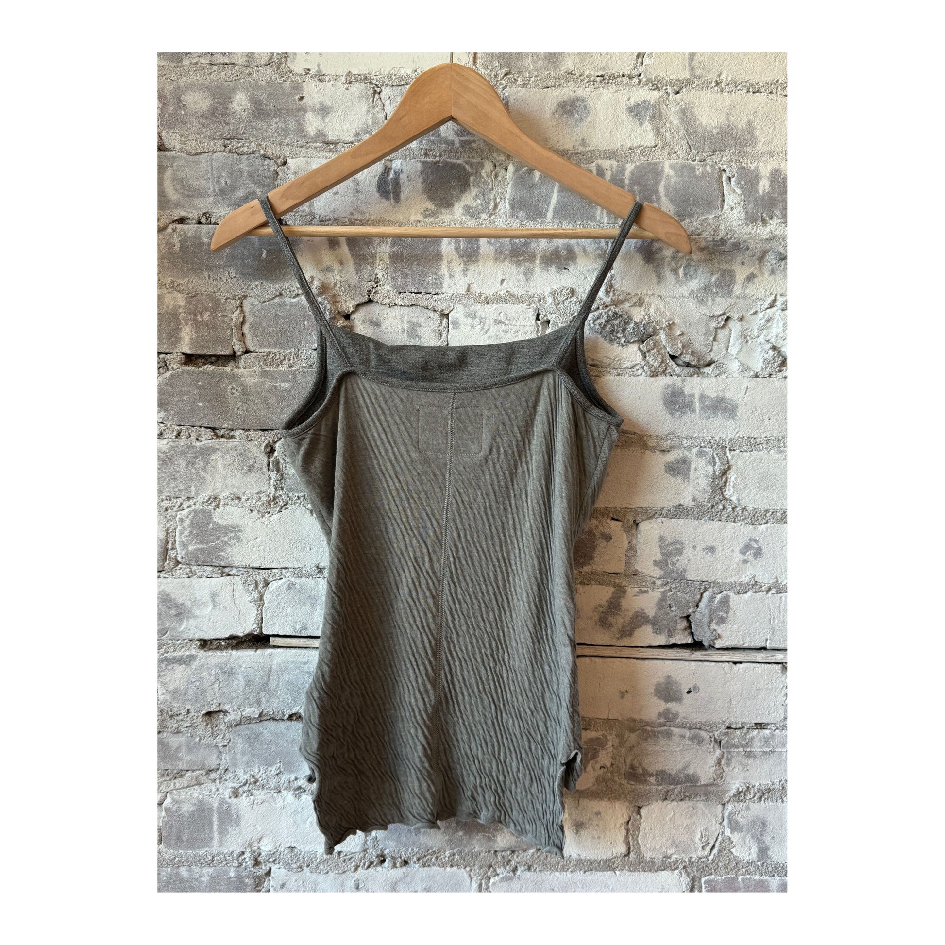 Women's Hi-Soft Double Face Camisole by V::Room in charcoal, showing soft double-faced fabric and fitted sleeveless design.