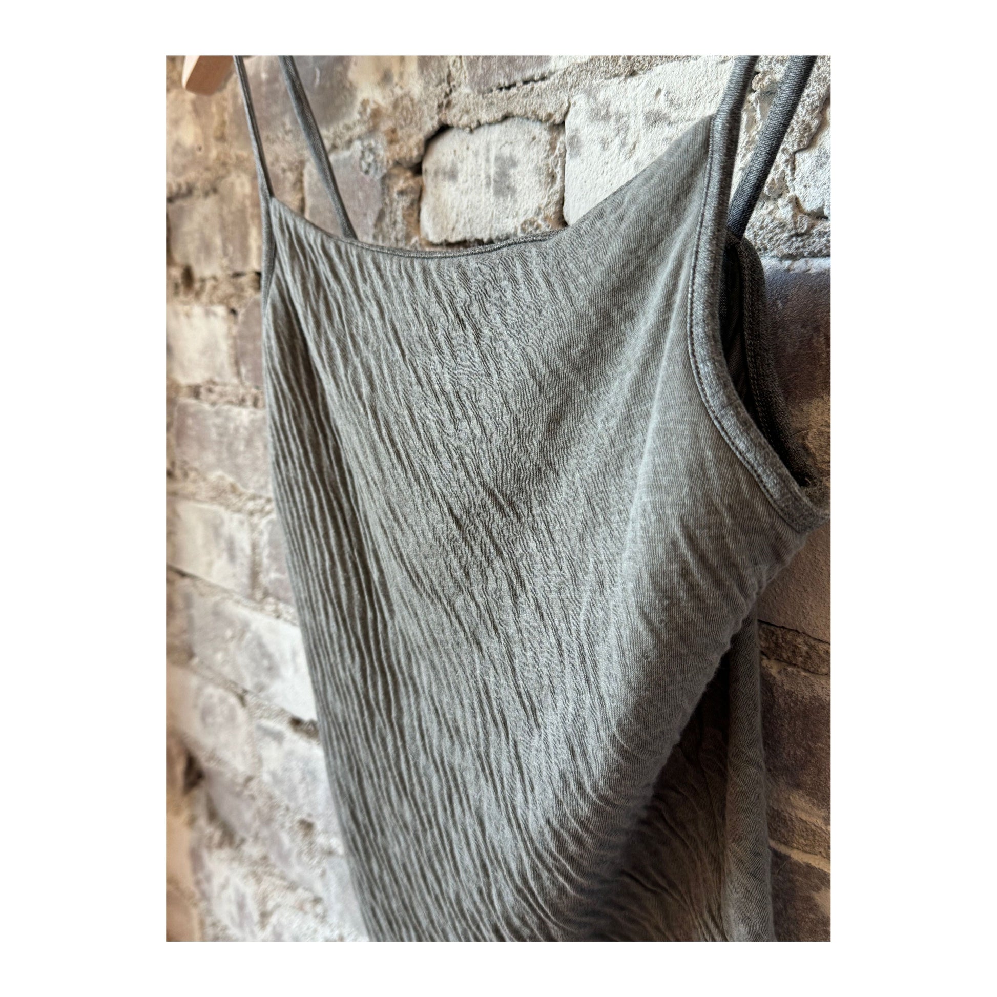 Women's Hi-Soft Double Face Camisole in charcoal, V::Room brand, featuring a soft, double-layer fabric design for comfort.