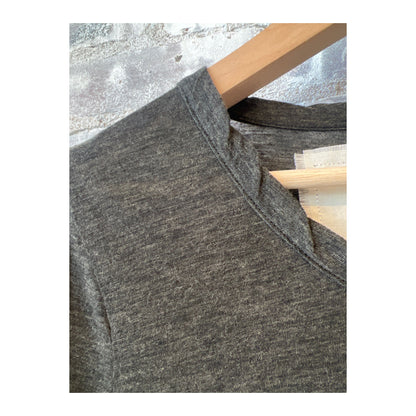 Women's black Hi-Soft Jersey LS Crew shirt by V::Room, showing a close-up of the soft fabric and classic long-sleeve design.