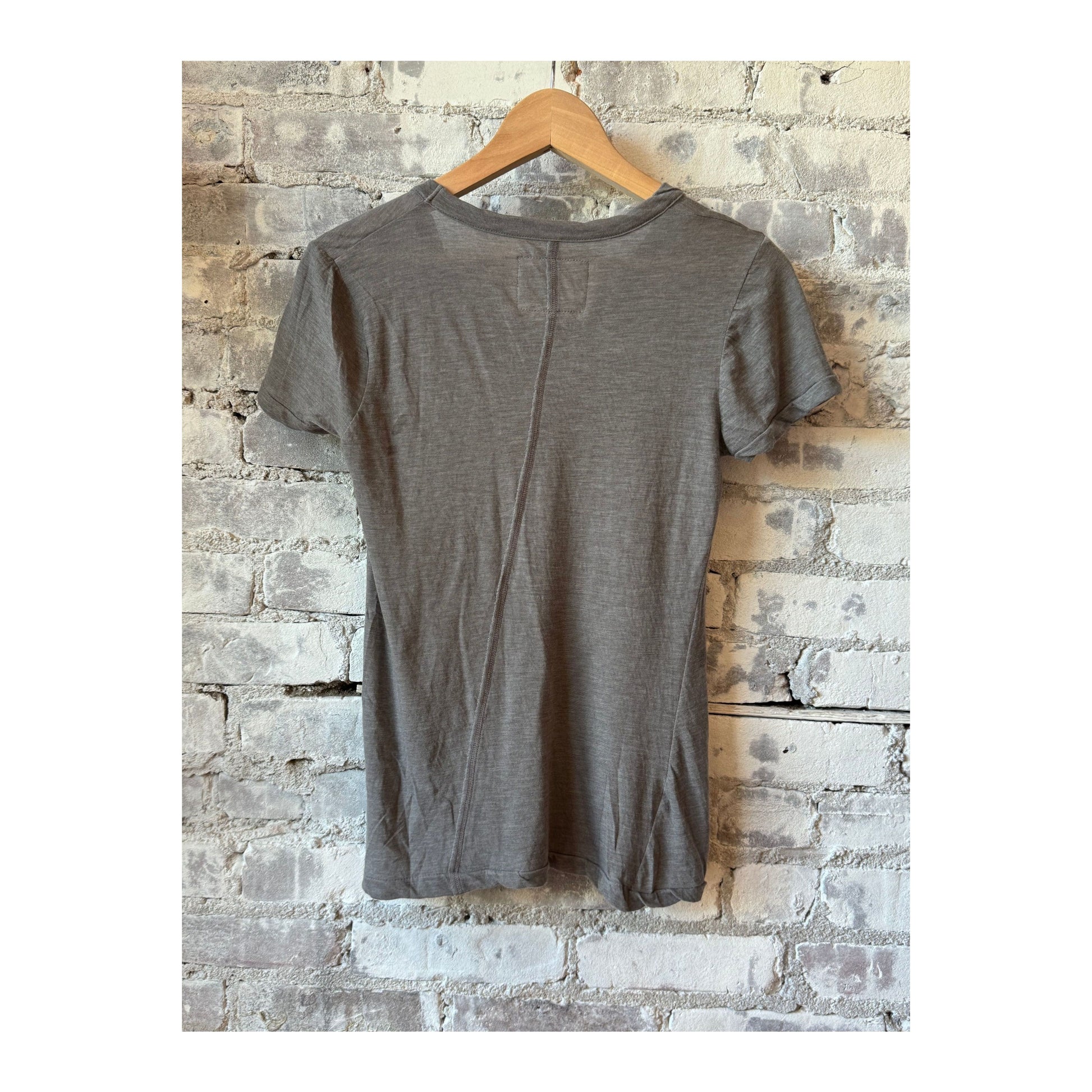 Women's Hi-Soft Jersey SS Crew T-Shirt by V::Room in charcoal, lightweight and comfortable with a classic crew neckline.