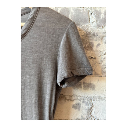 Women's V::Room Hi-Soft Jersey SS Crew T-Shirt in charcoal, featuring a comfortable fit and soft fabric.