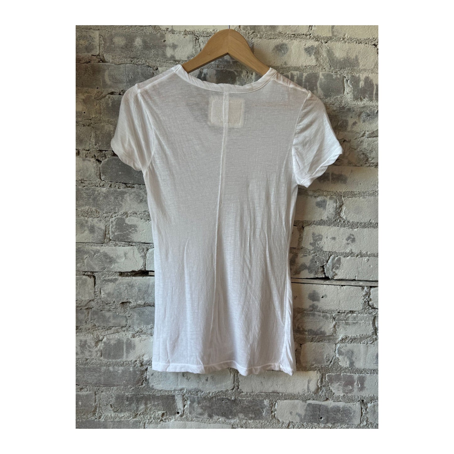 Women's white Hi-Soft Jersey SS Crew T-Shirt by V::Room, featuring a comfortable crew neckline and smooth fabric.