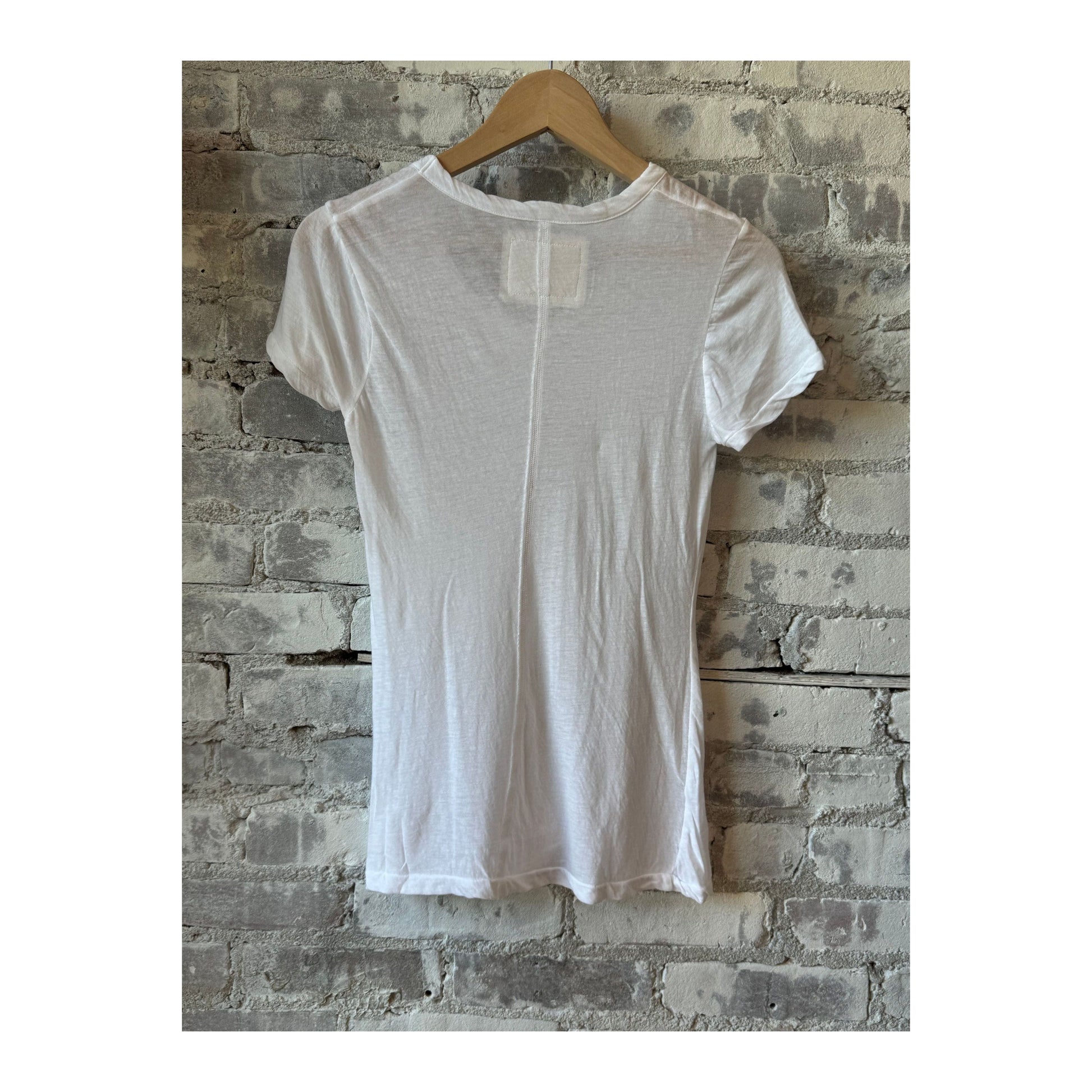 Women's white Hi-Soft Jersey SS Crew T-Shirt by V::Room, featuring a comfortable crew neckline and smooth fabric.