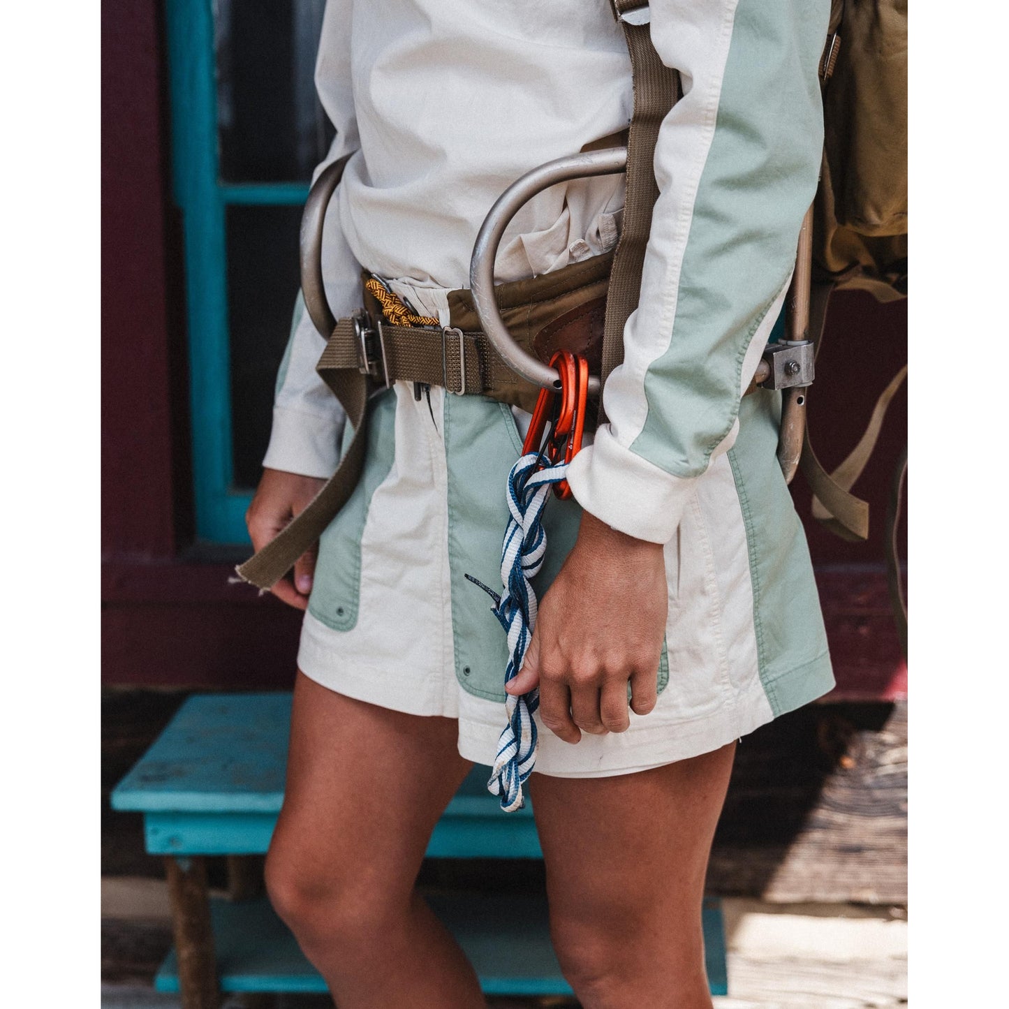 Ditch-Hiker Scooter Skirt - Oatmeal/Faded Willow Green - DUNE + SALT