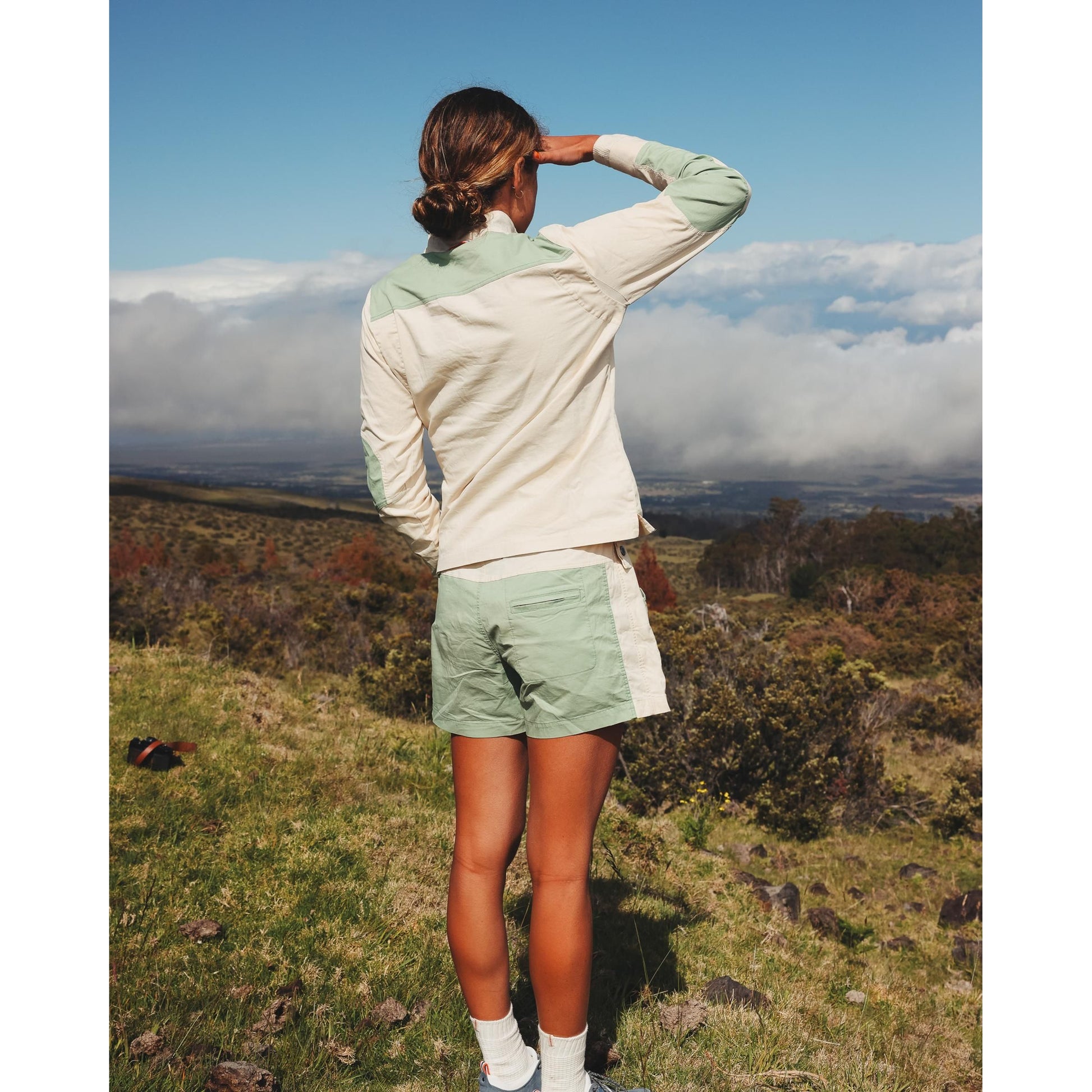 Ditch-Hiker Scooter Skirt - Oatmeal/Faded Willow Green - DUNE + SALT