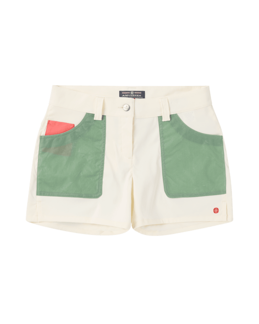 Women's 5incher Field Shorts - Offwhite/Willow Green - DUNE + SALT