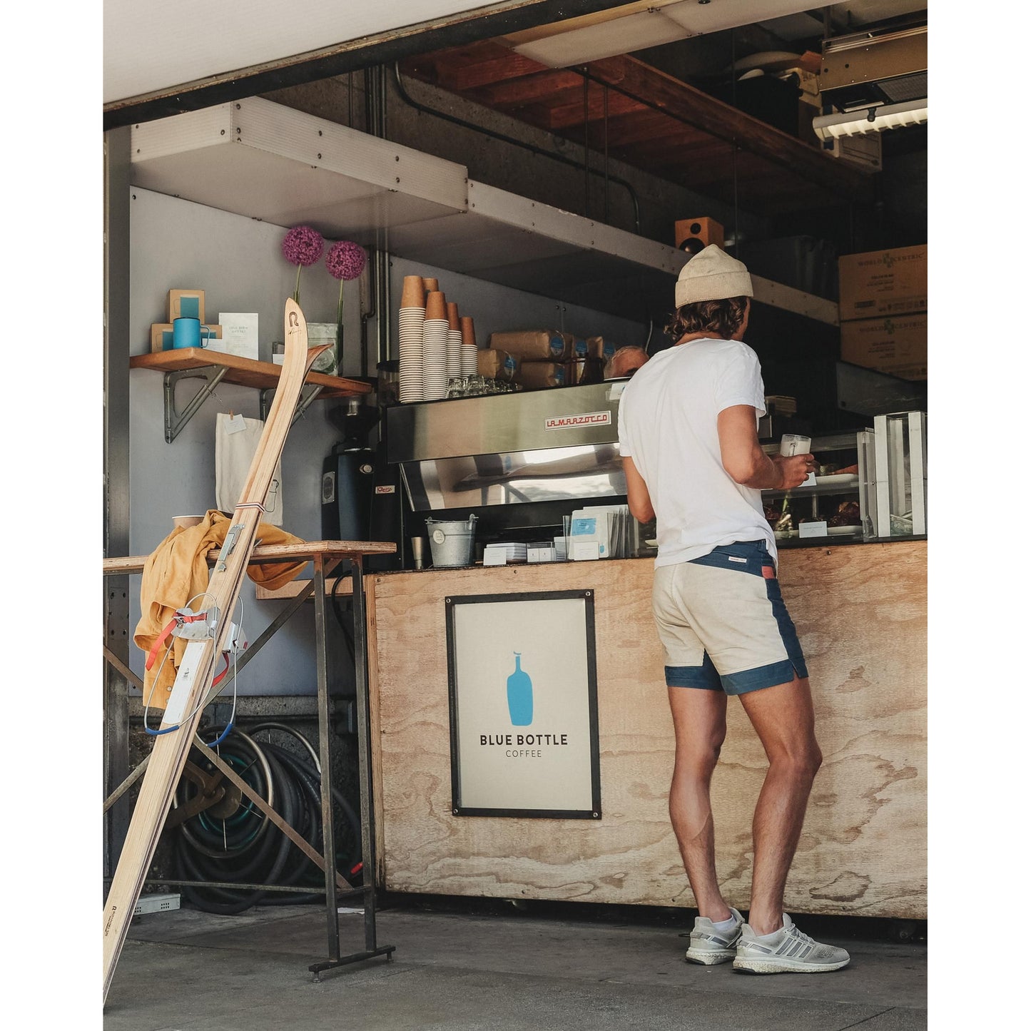 7Incher Concord Shorts - Natural/Stormy Blue - DUNE + SALT