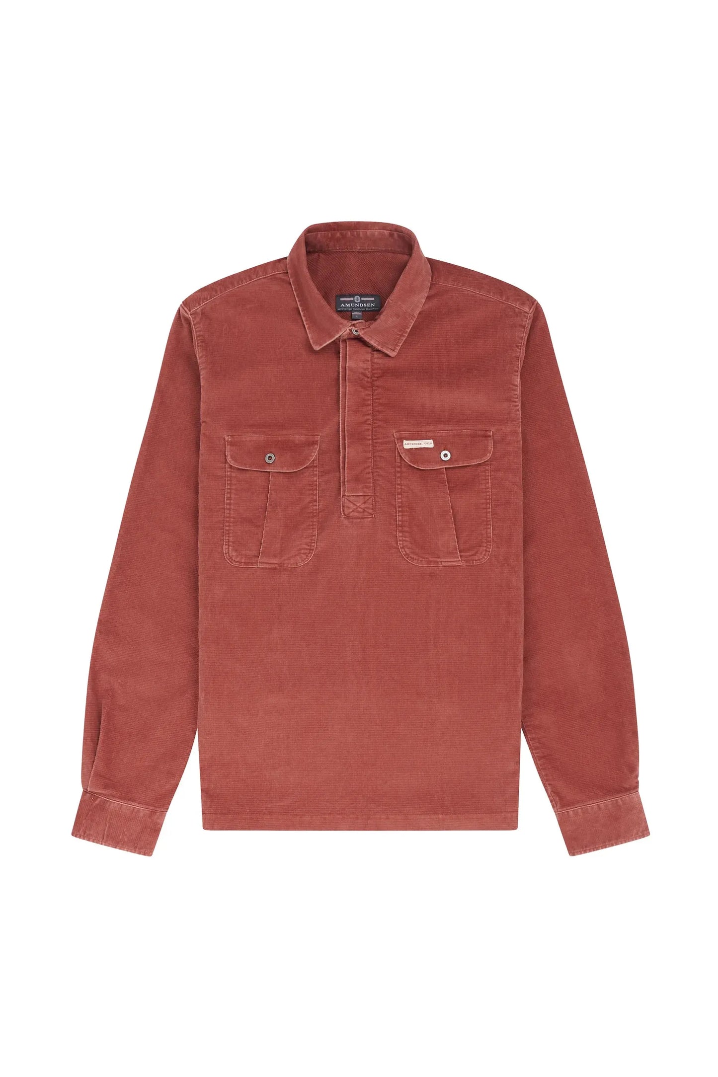 Men's Ranger Velvet Half-Zip Shirt - Terra Red - DUNE + SALT