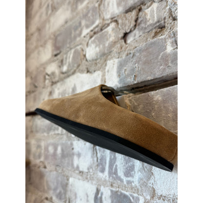 Dear Frances Vico suede mule for women in caramel, showcasing the stylish slip-on shoe with a sleek design and soft suede material.
