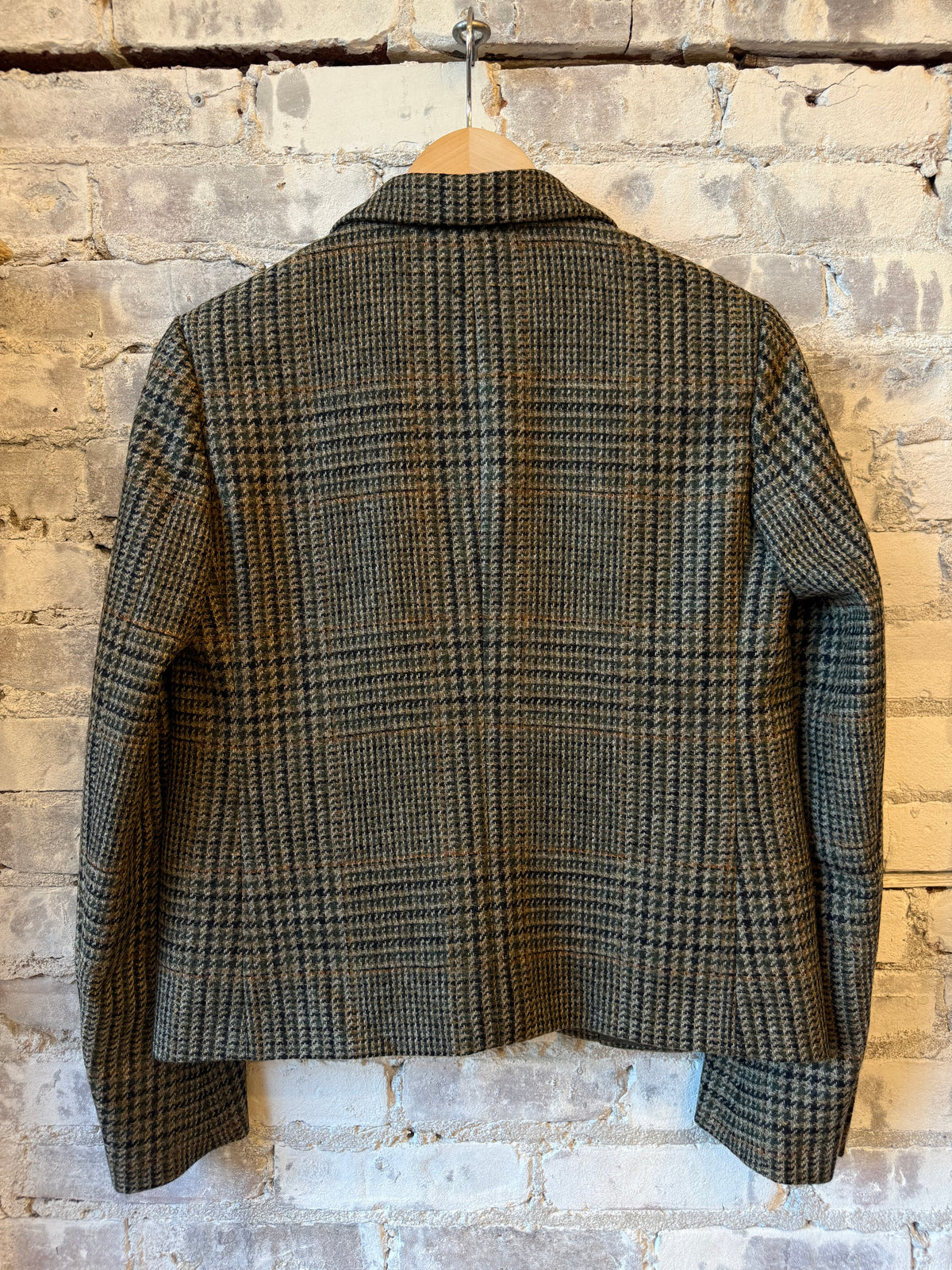 Aspesi Virgin Wool Jacket With Glen Plaid Pattern - Military Check Dark Slate Gray