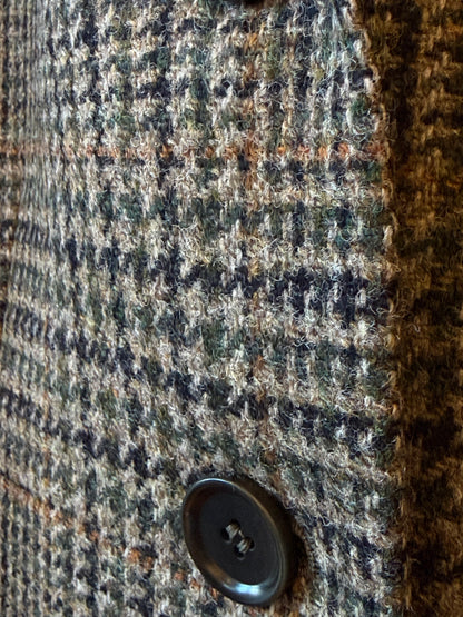 Aspesi Virgin Wool Jacket With Glen Plaid Pattern - Military Check Dim Gray