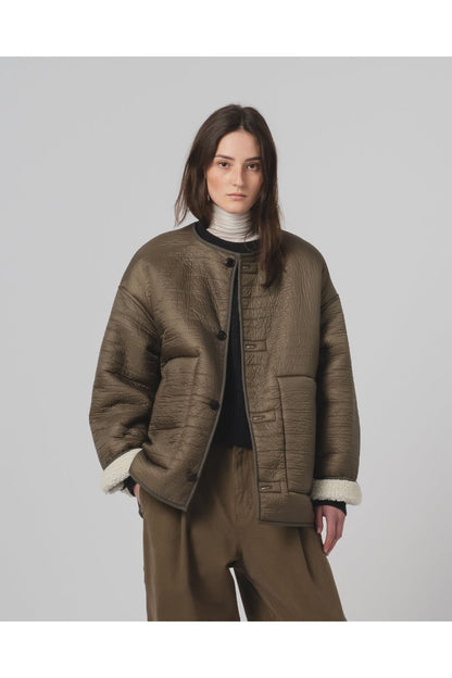 G.O.D Solar Piumino Nylon Jacket - Fossil/Off White