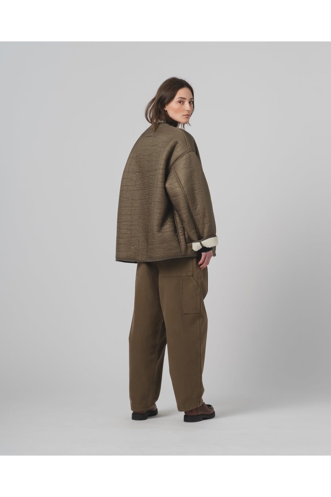 G.O.D Solar Piumino Nylon Jacket - Fossil/Off White