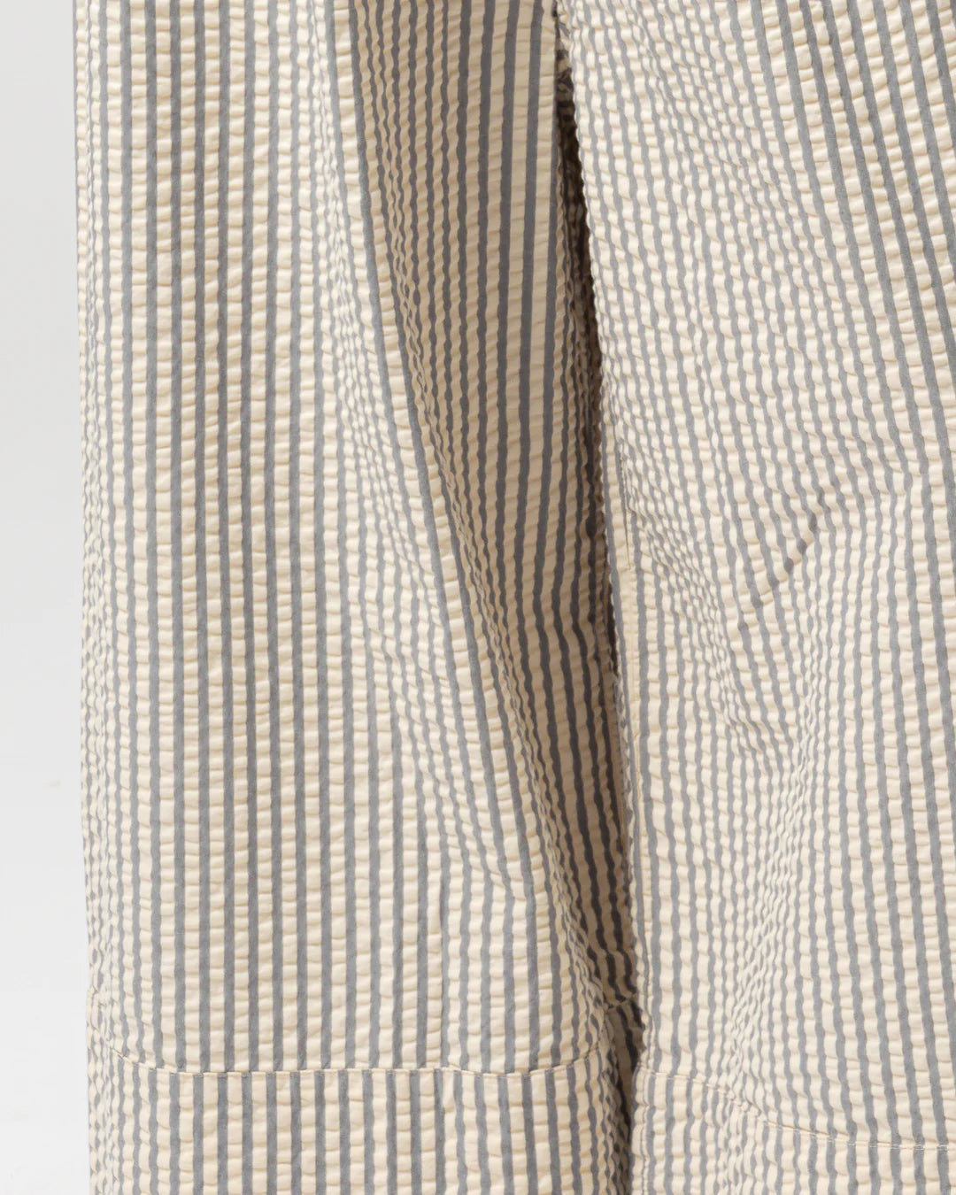 G.O.D. Culotte Belfast Seersucker Pant - Iron/Off-White