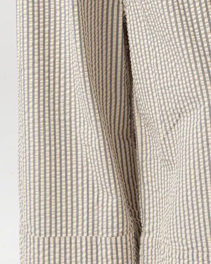 G.O.D. Culotte Belfast Seersucker Pant - Iron/Off-White