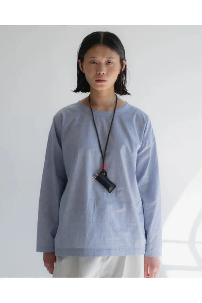 G.O.D Gardner Linen Poplin Smock - Light Blue - DUNE + SALT