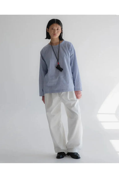G.O.D Gardner Linen Poplin Smock - Light Blue - DUNE + SALT