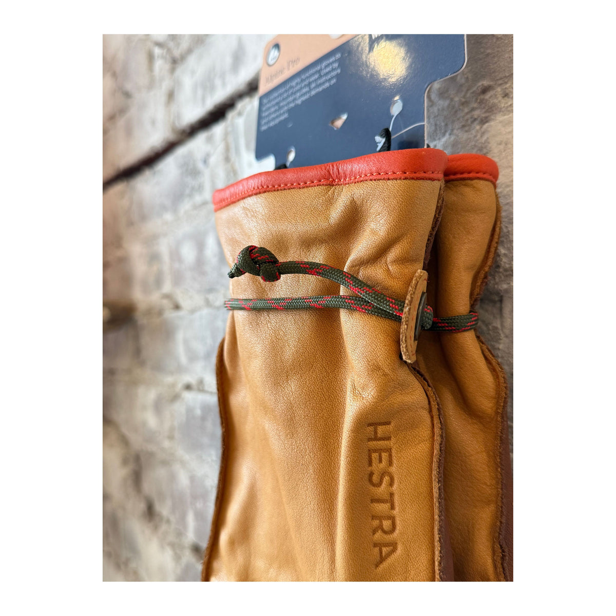 Men's Hestra Wakayama 5-Finger Glove in cork and brown, designed for warmth and dexterity with natural leather details.