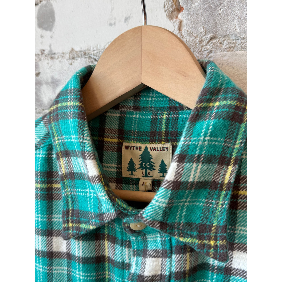Men's Wythe washed flannel workshirt in Thousand Lakes plaid, featuring a soft, comfortable fabric and classic plaid pattern.