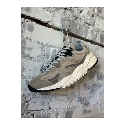 Flower Mountain Wave Men's Hairy Velour Sneaker in dove color, featuring textured velour upper and casual athletic style.