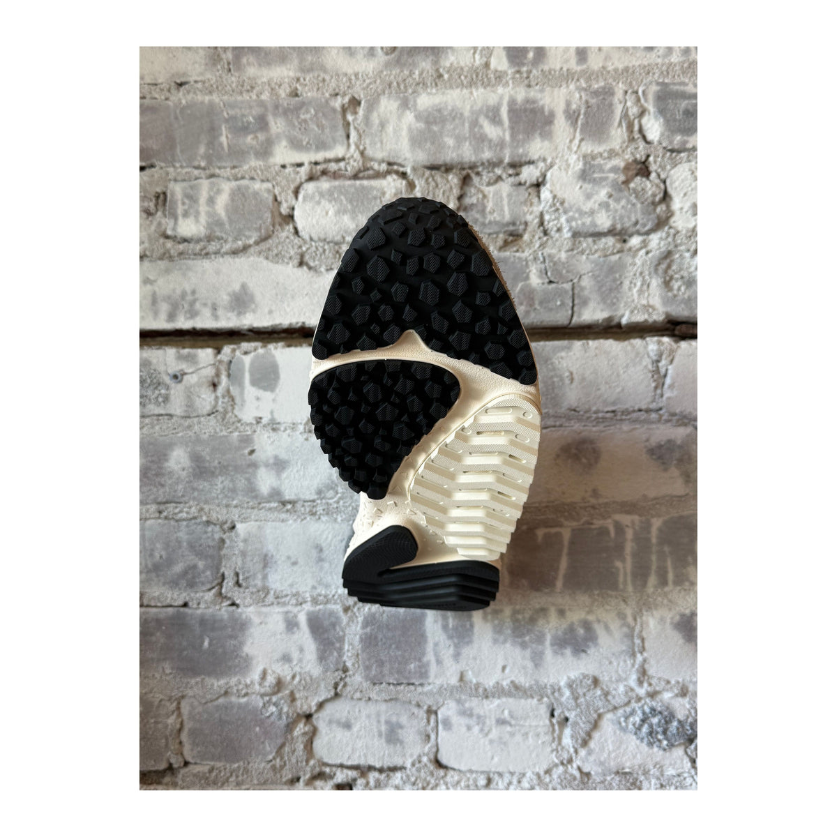 Flower Mountain Wave men's hairy velour sneaker in dove color, featuring a casual athletic design and textured velour material.