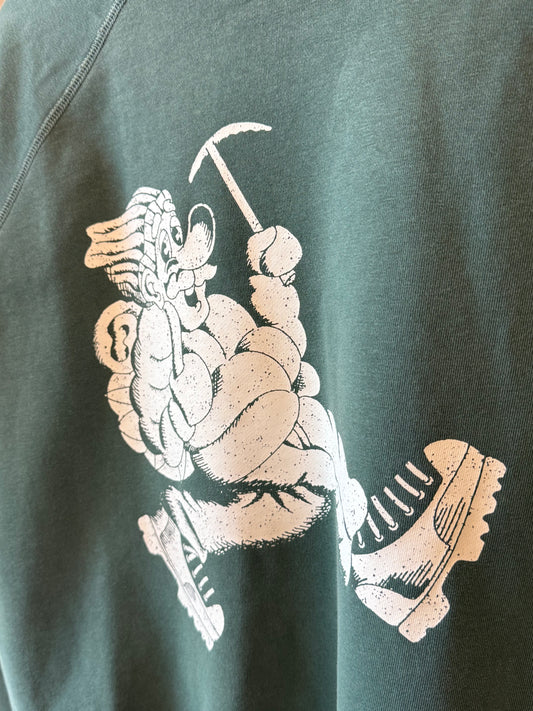 Men's Big Rock Candy Mountaineering Wayne raglan sleeve sweatshirt in artichoke color, featuring a comfortable fit and casual style.