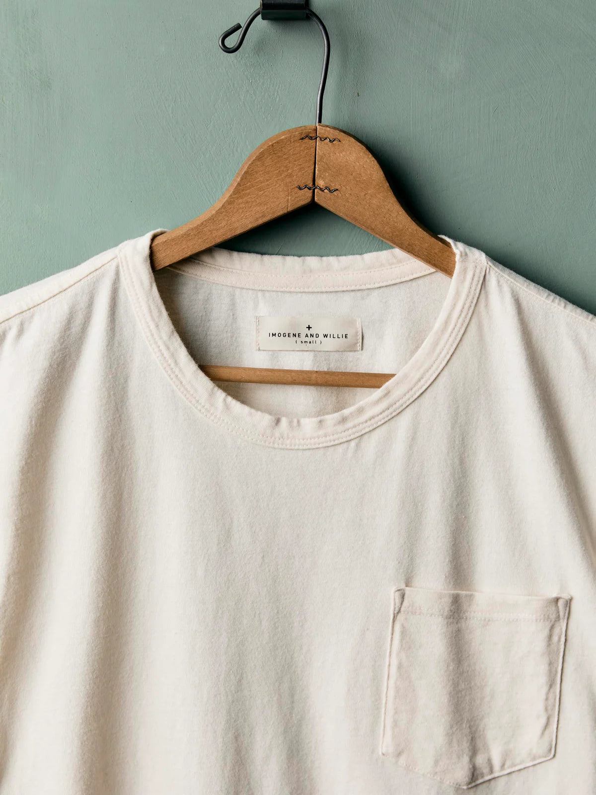imogene + willie Classic Knit Pocket Tee - White Light Gray
