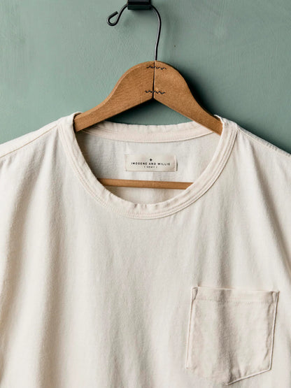 imogene + willie Classic Knit Pocket Tee - White Light Gray