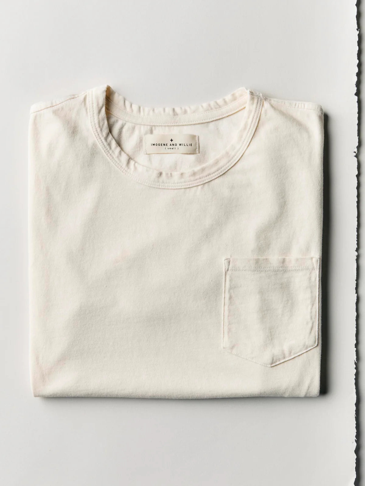 imogene + willie Classic Knit Pocket Tee - White Light Gray