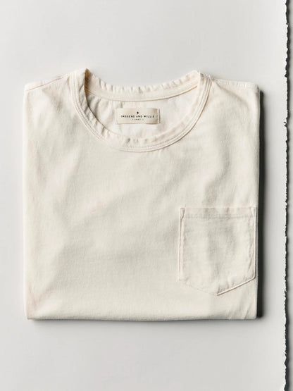 imogene + willie Classic Knit Pocket Tee - White Light Gray