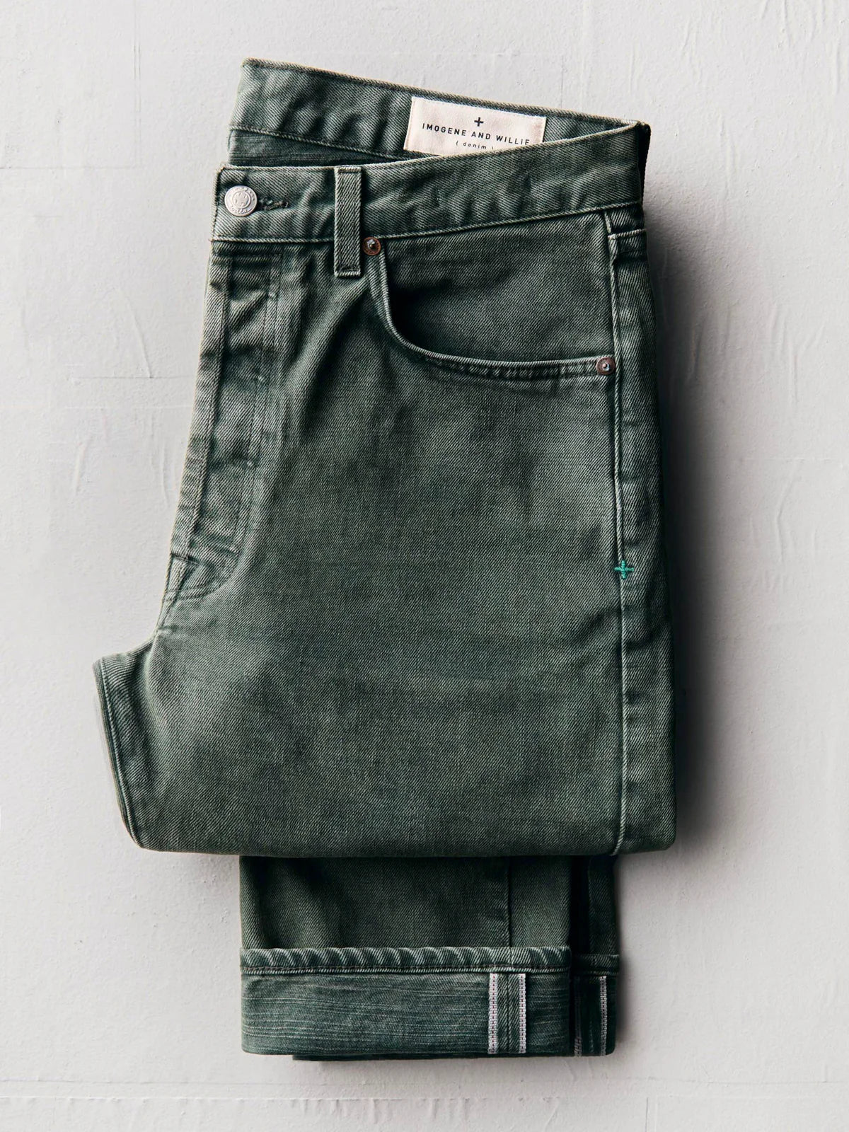 imogene + willie Russell Selvedge Jean - Washed Spruce Light Gray