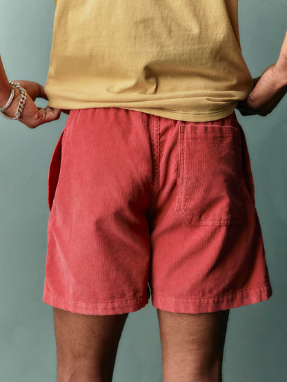 imogene + willie Lounge Cord Short - Sunfaded Red Light Slate Gray