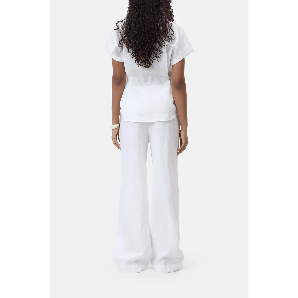 Women's Winona Wide Linen Pants in white by Closed Women's, showing relaxed fit and lightweight fabric on a neutral background.