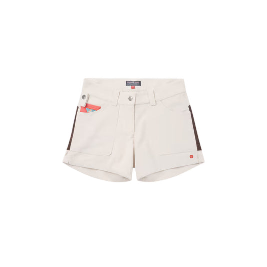 Women's 5-inch Concord Shorts by Amundsen in natural/cowboy color, featuring a casual fit and denim fabric.