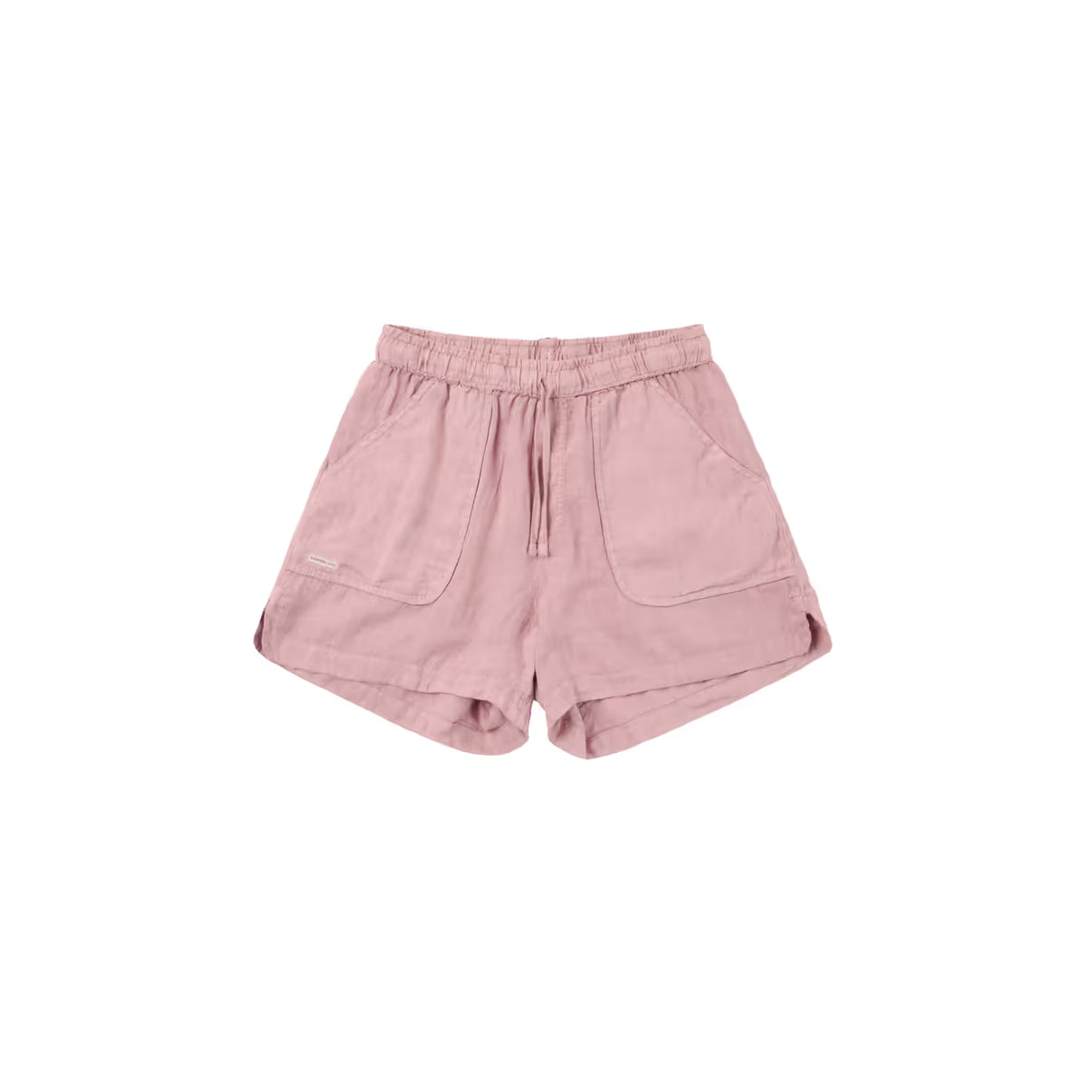 Women's Safari Linen Shorts in Faded Peony Pink by Amundsen, featuring a relaxed fit and lightweight linen fabric.