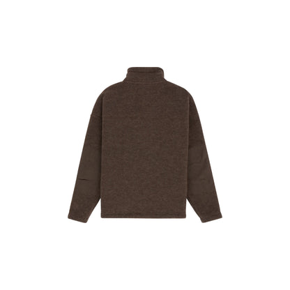 Women's Amundsen V-Bond Waxed Fleece in cowboy brown, showing the fleece fabric and V-shaped neckline design.