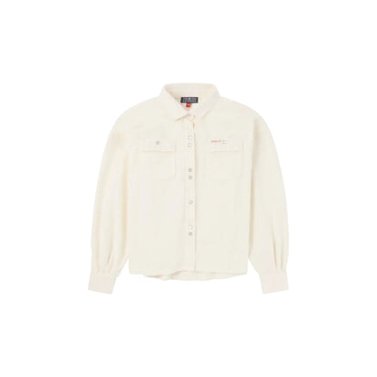 Women's white wild velvet shirt by Amundsen, featuring a soft velvet fabric and stylish design suitable for casual or dressy wear.