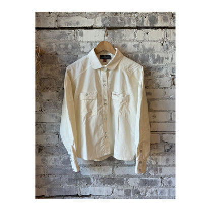 Women's white Wild Velvet shirt by Amundsen, featuring soft velvet fabric and a stylish, relaxed fit.
